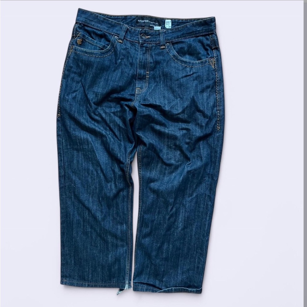 rocawear dark wash baggy denim jeans